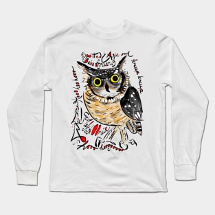 Spotted Eagle Owl, Bubo africanus, Gevlekte Ooruil Long Sleeve T-Shirt